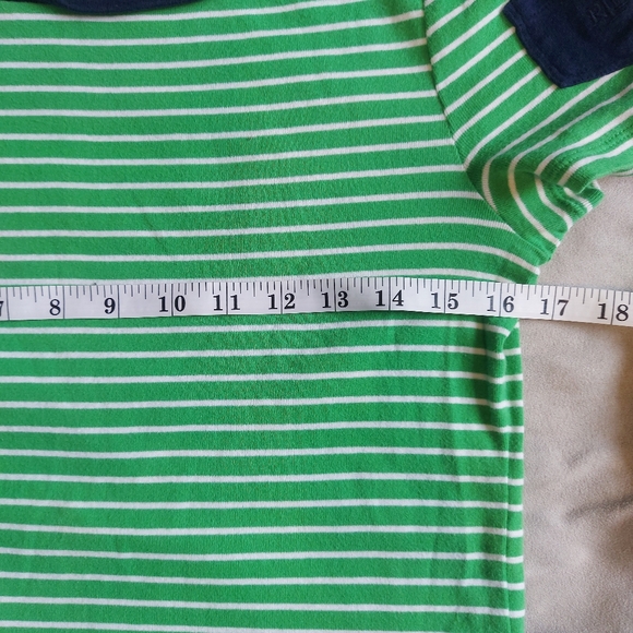 Lauren Ralph Lauren LRL Striped Green Short Sleeve Tee Shirt, Medium - Picture 8 of 9